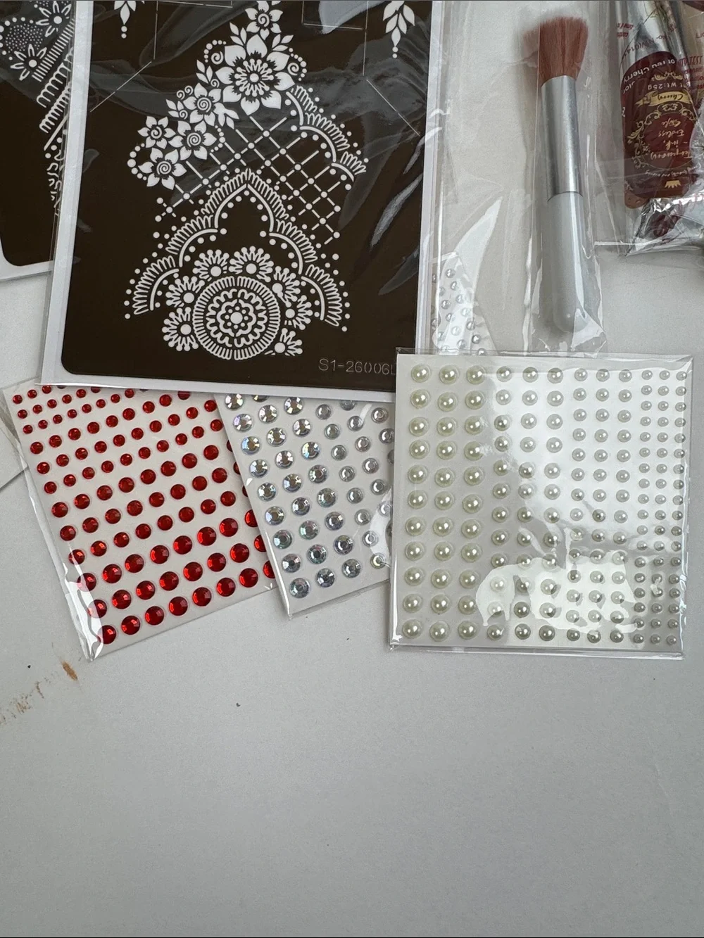 Temporary Tattoo Kit - Red and Gold Henna Style